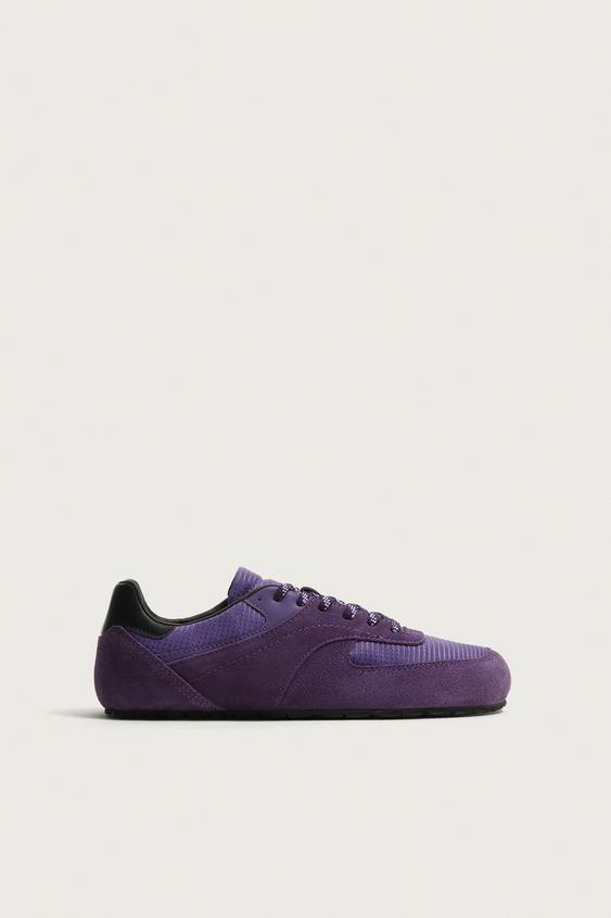 ZAPATILLA BAREFOOT DETALLES PIEL - Morado de Zara - Imagen 0