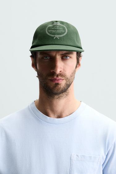 GORRA LAVADA ESTAMPADO COMBINADO - Verde de Zara - Imagen 0
