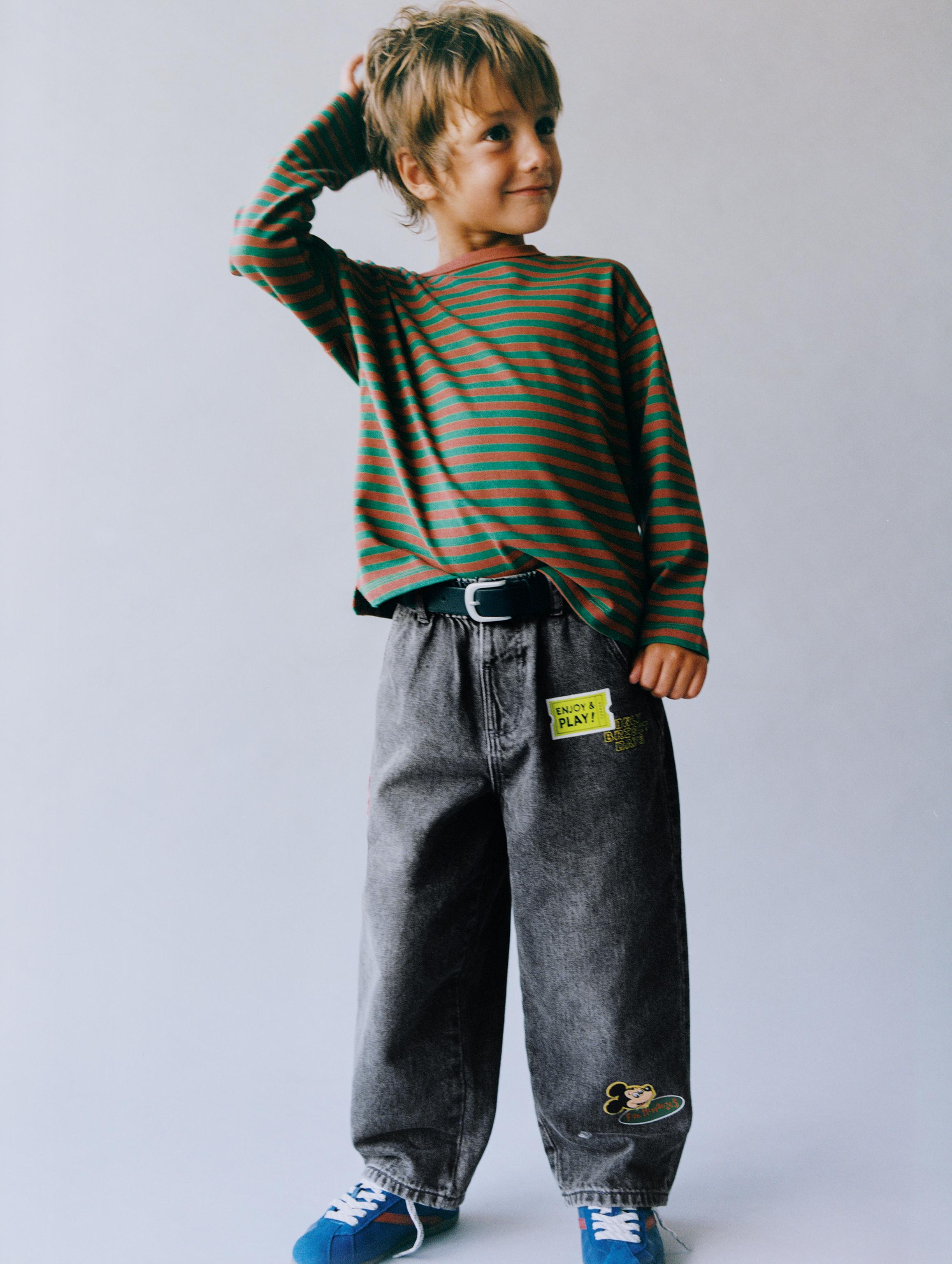 MICKEY MOUSE © DISNEY PATCH STRAIGHT JEANS — Gray marl
