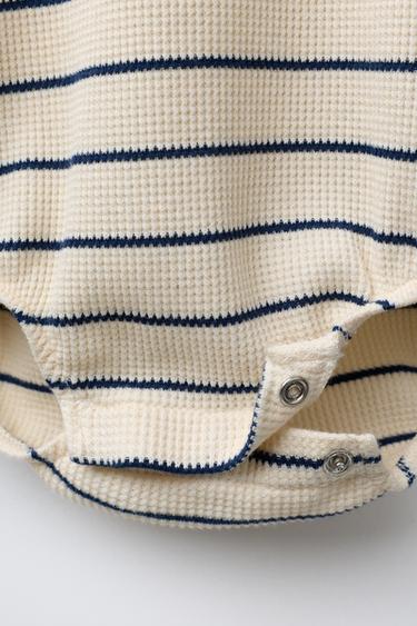 BODY GAUFRÉ RAYURES - Écru / Bleu de Zara - Image 3