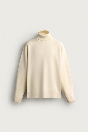 SOFT HIGH NECK JUMPER - Oyster-white by Zara
