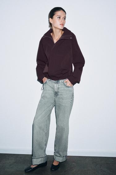 OVERSIZE ZIP-UP BOMBER JACKET - Chocolate by Zara - Image 0