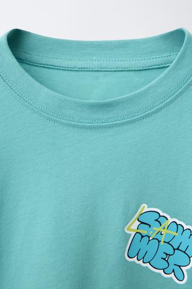 PRINTED T-SHIRT - Blue / Green by Zara - Image 2