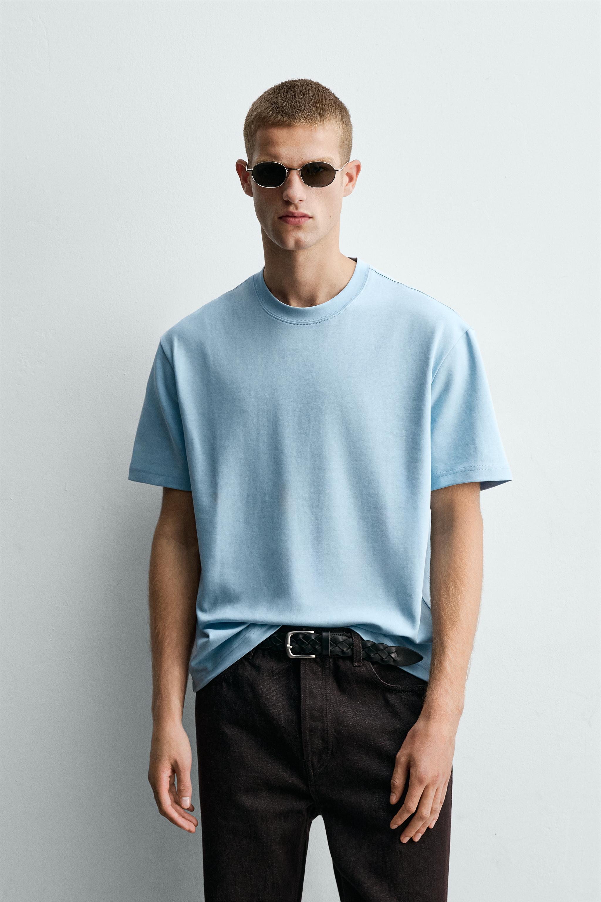 RELAXED FIT INTERLOCK T-SHIRT /04 — Light blue