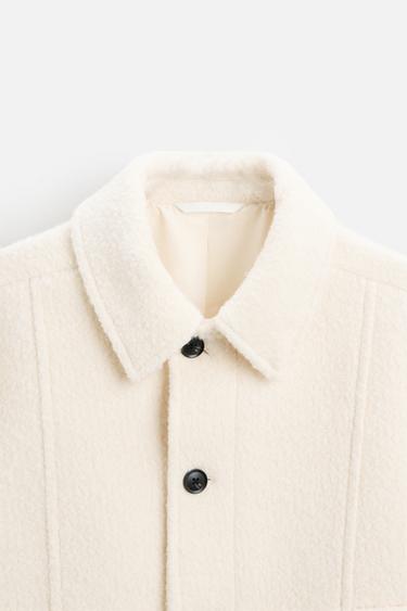 BLOUSON BOUCLÉ EN MÉLANGE DE LAINE - Écru de Zara - Image 7