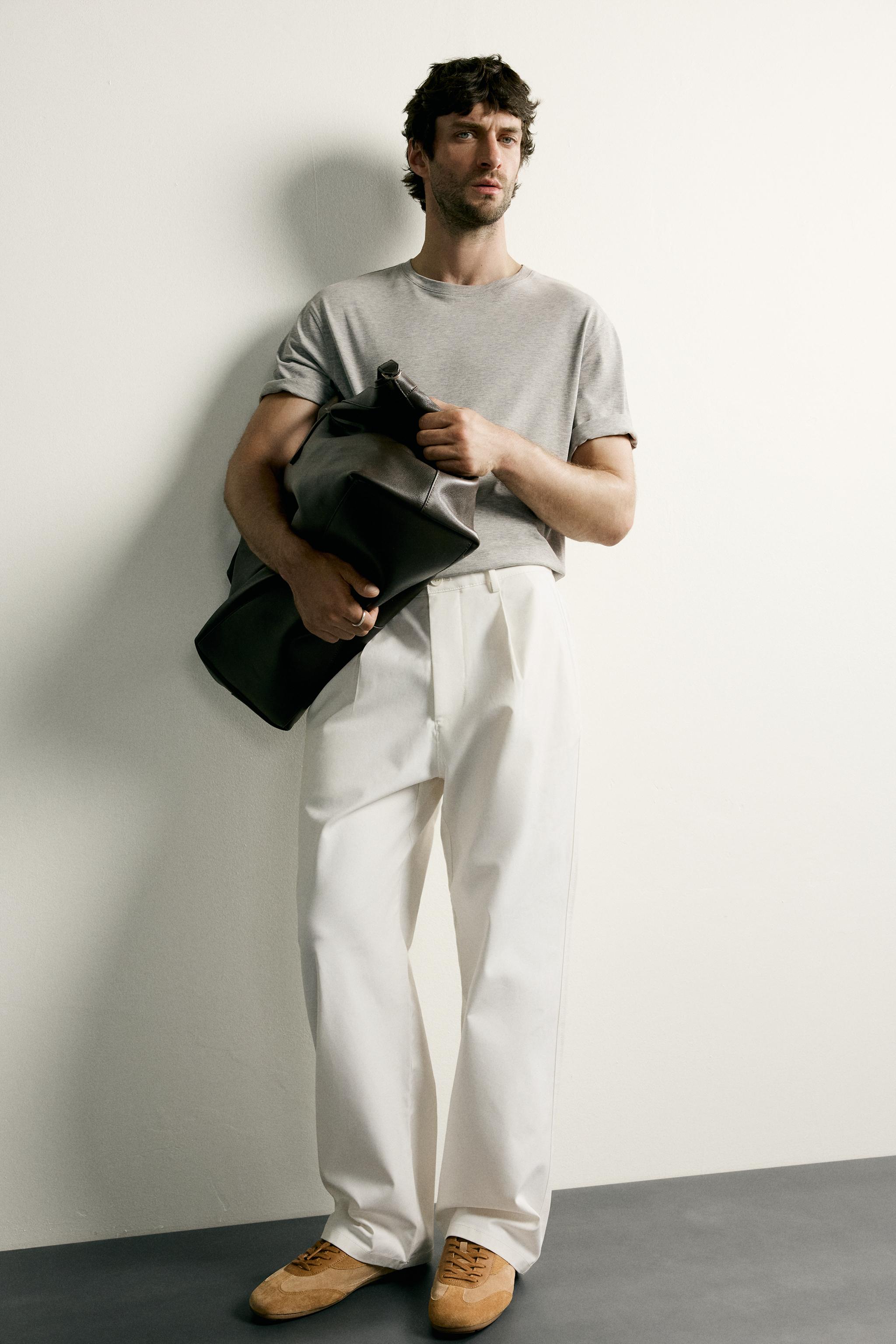 PANTALON STRAIGHT FIT À PLIS