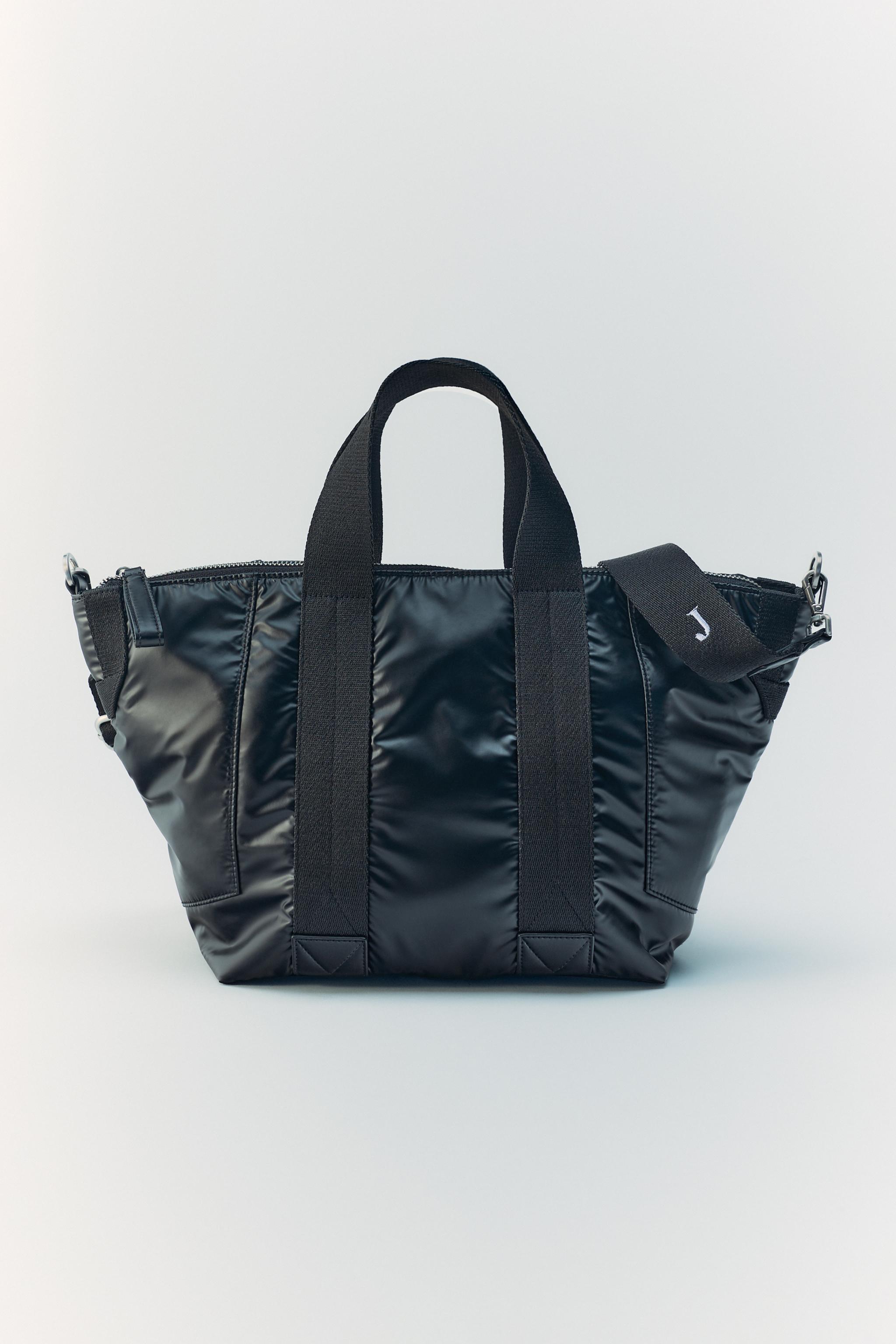 Quilted nylon tote online bag zara