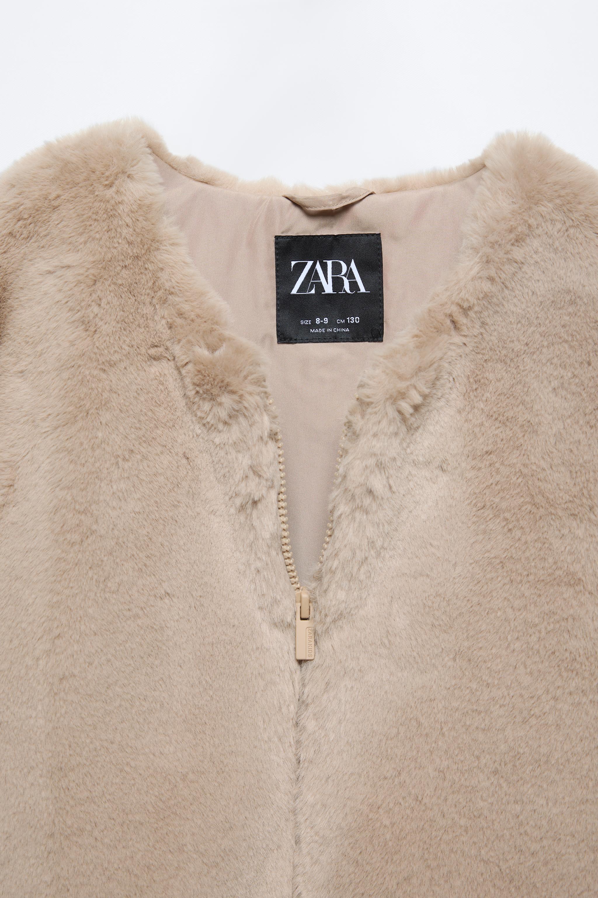 zara ストア フェイク ファー ベスト