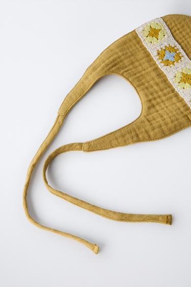 TEXTURED BIB WITH CROCHET DETAIL - Mustard by Zara - Image 2