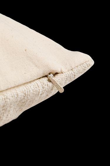 CUSHION COVER WITH LINES - Light beige by Zara