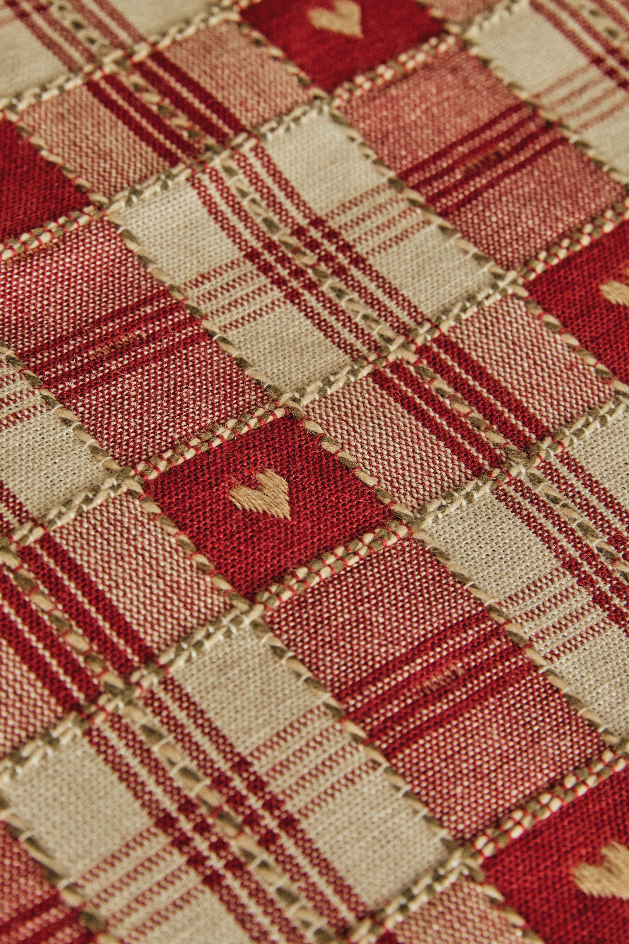 CHRISTMAS CHECK HEART COTTON TABLECLOTH
