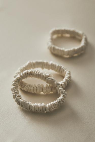 FINE MULBERRY SILK SCRUNCHIE - Ivory by Zara