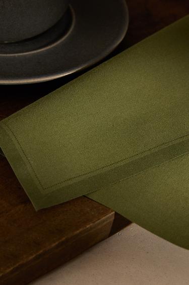 PACK OF REUSABLE NAPKINS (PACK OF 20) - Olive green by Zara - Image 6