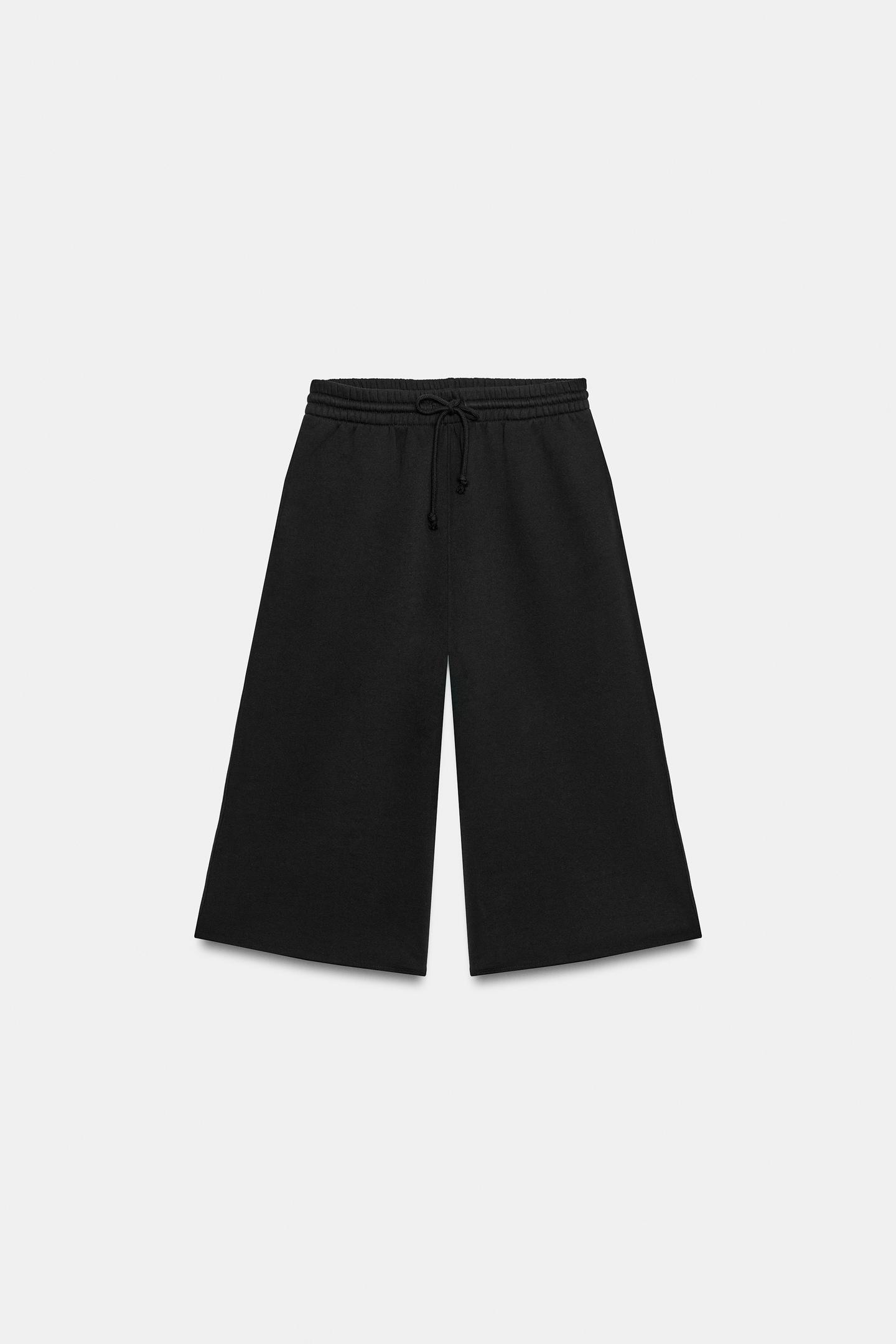 Женские шорты Zara Long Fleece Bermuda, цвет: Чёрный — фото 8