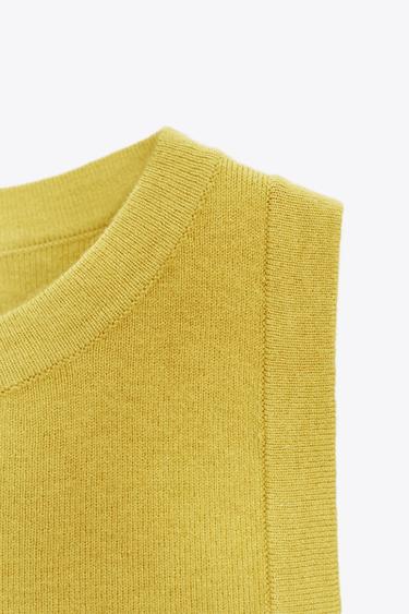 TOP BASIQUE EN MAILLE - Vert pistache clair de Zara - Image 6