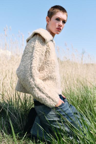 Zara JACKET CARDIGAN - Ecru