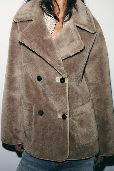 REVERSIBLE DOUBLE-FACED COAT - Taupe grey by Zara - Image 2