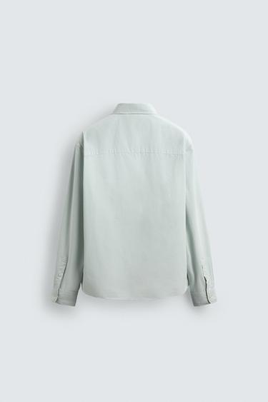 RELAXED FIT POPLIN SHIRT - Sky blue by Zara - Image 7
