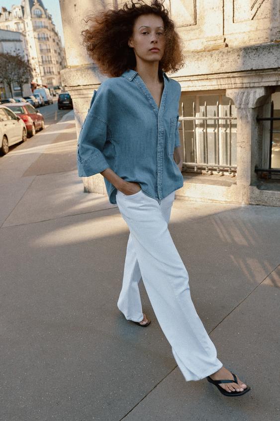 Z1975 WIDE SLEEVE DENIM SHIRT