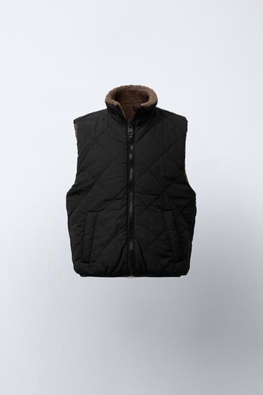 GILET RÉVERSIBLE EFFET MOUTON - Marron de Zara - Image 1