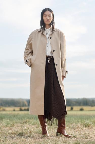 Zara LIMITED EDITION STRAIGHT TRENCH COAT - taupe brown