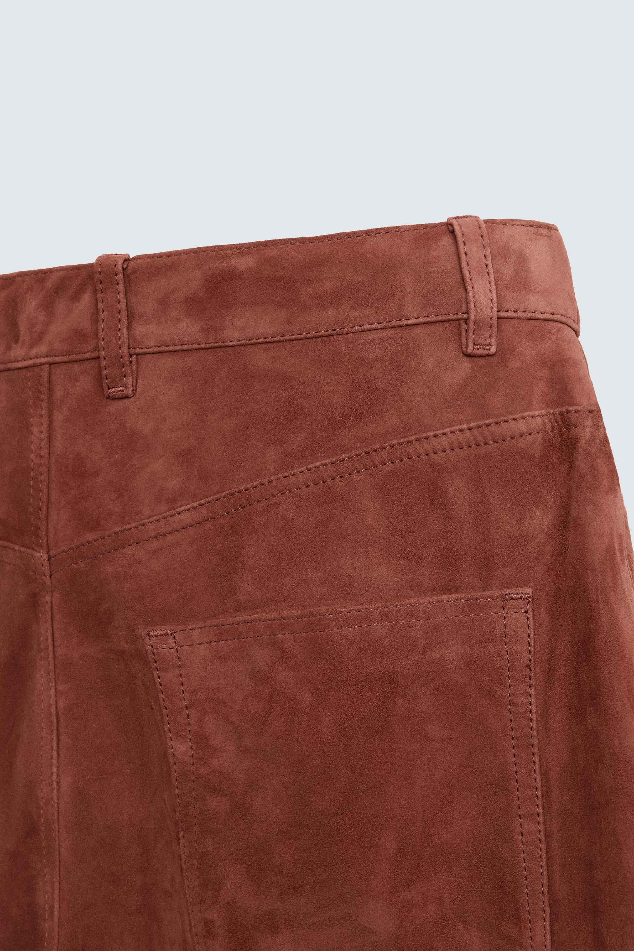 LIMITED EDITION SUEDE LEATHER PANTS - Russet | ZARA United