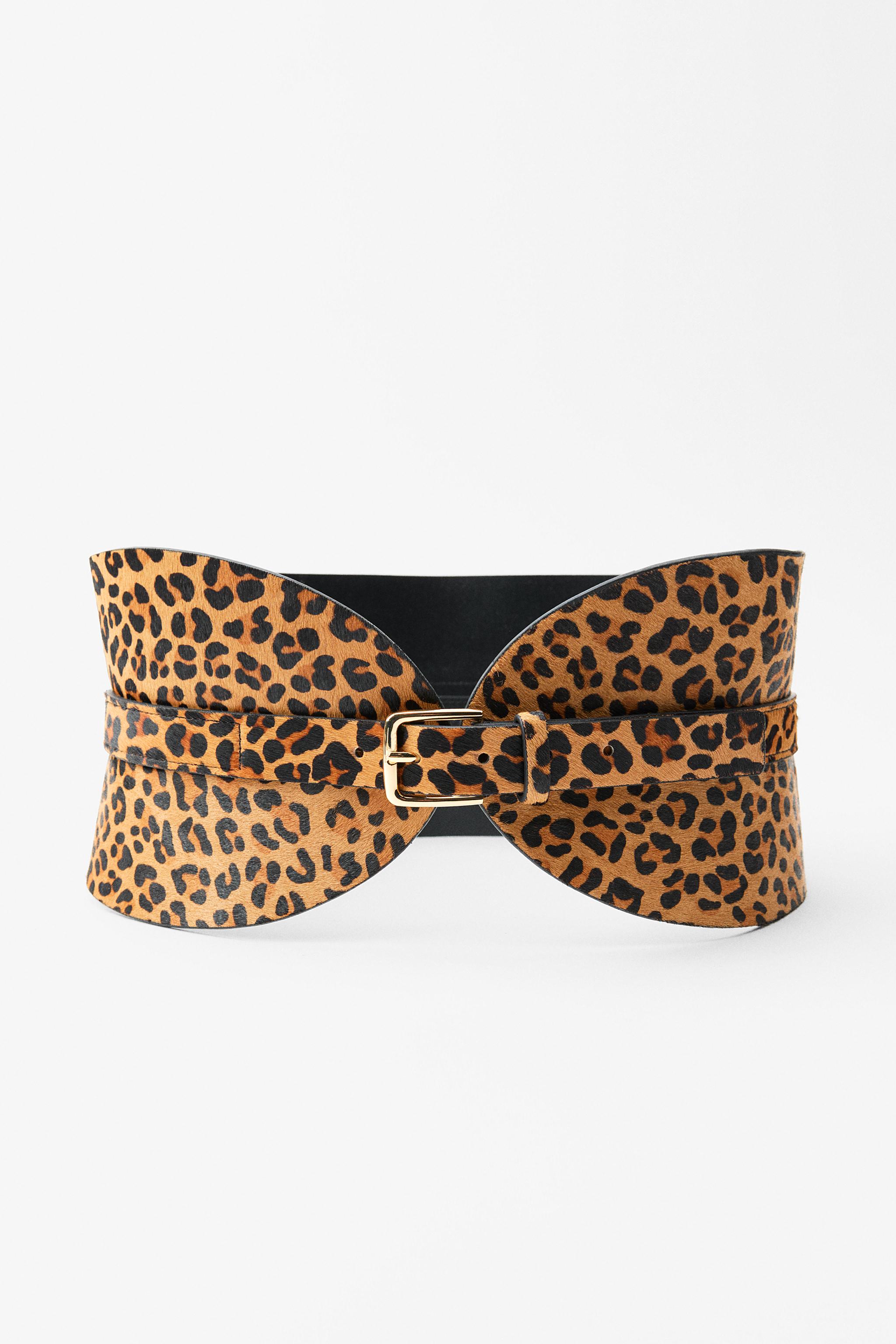 Leopard print wide belt best sale