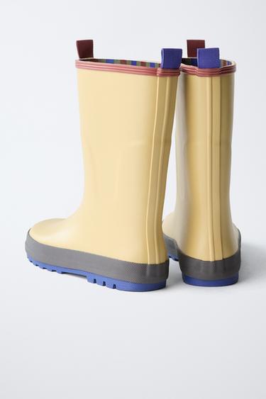 COLOUR BLOCK WELLIES - Sand Brown by Zara - Image 7