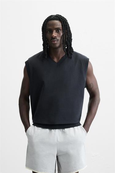 TECHNISCH TANKTOP-SHIRT - Marineblauw van Zara