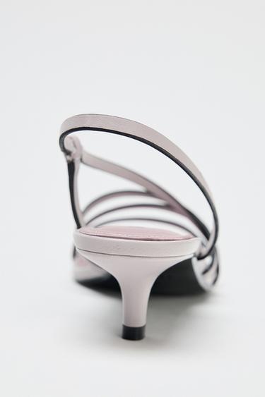 LEATHER STRAPPY SANDALS - Pink by Zara - Image 5