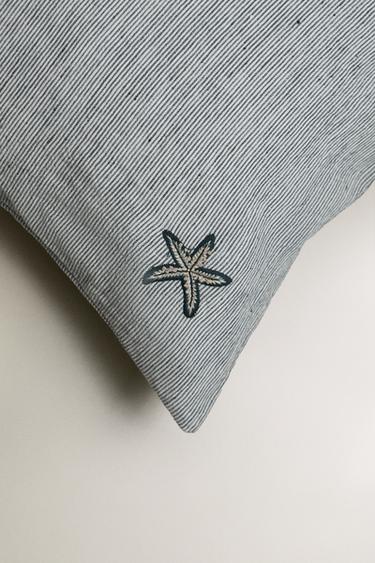 STARFISH CUSHION COVER - Mid-blue by Zara - Image 1