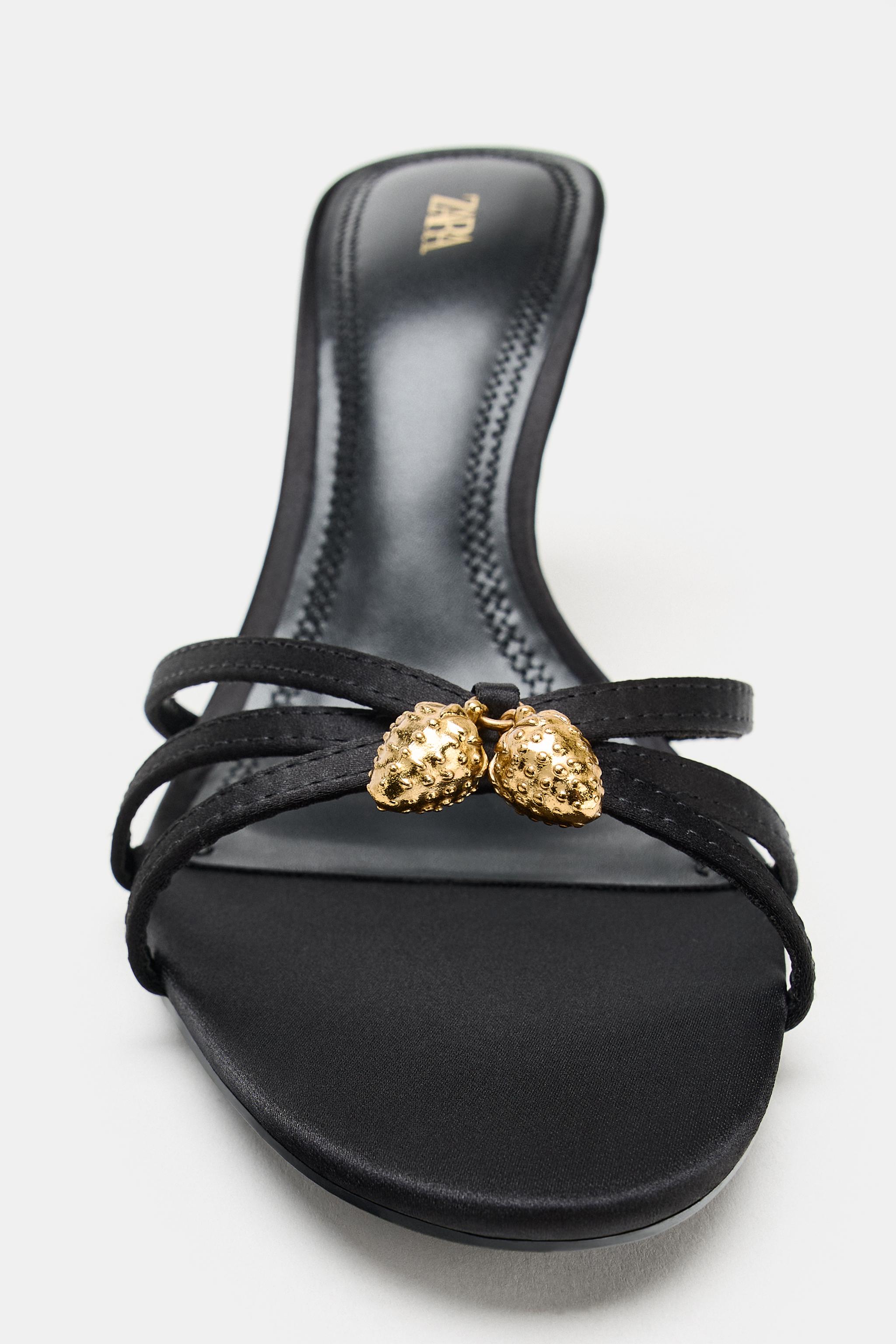 Женские сандалии Zara STRAPPY HEELED SANDALS — фото 5