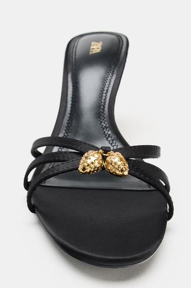SANDALES À TALONS ET BRIDES - Noir de Zara - Image 4