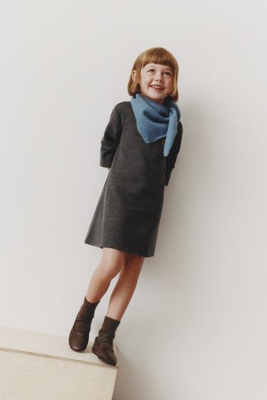 VESTIDO SOFT TOUCH TEXTO BORDADO - Gris antracita de Zara