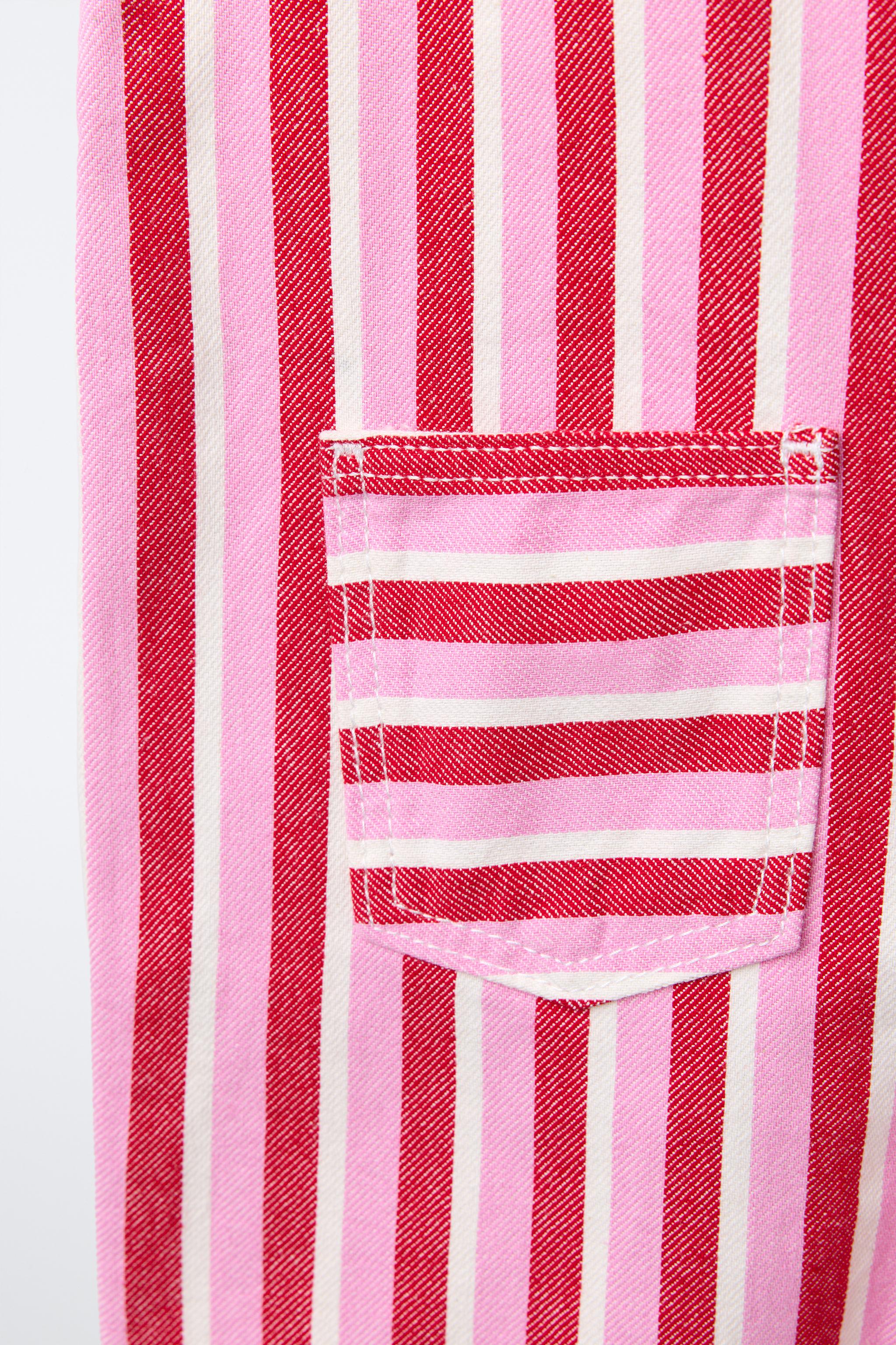 Детские комбинезоны Zara LONG STRIPED TWILL OVERALLS — фото 5