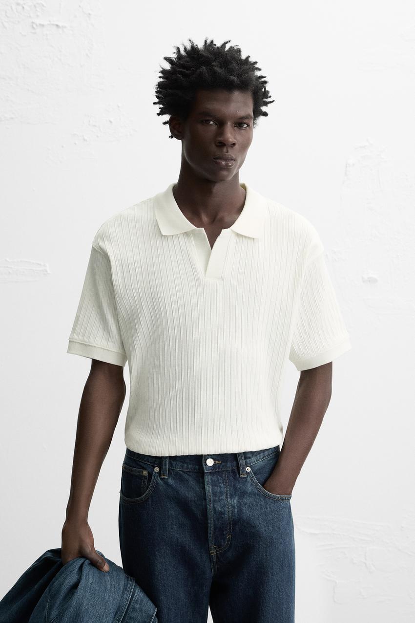 RIBBED TEXTURE POLO SHIRT