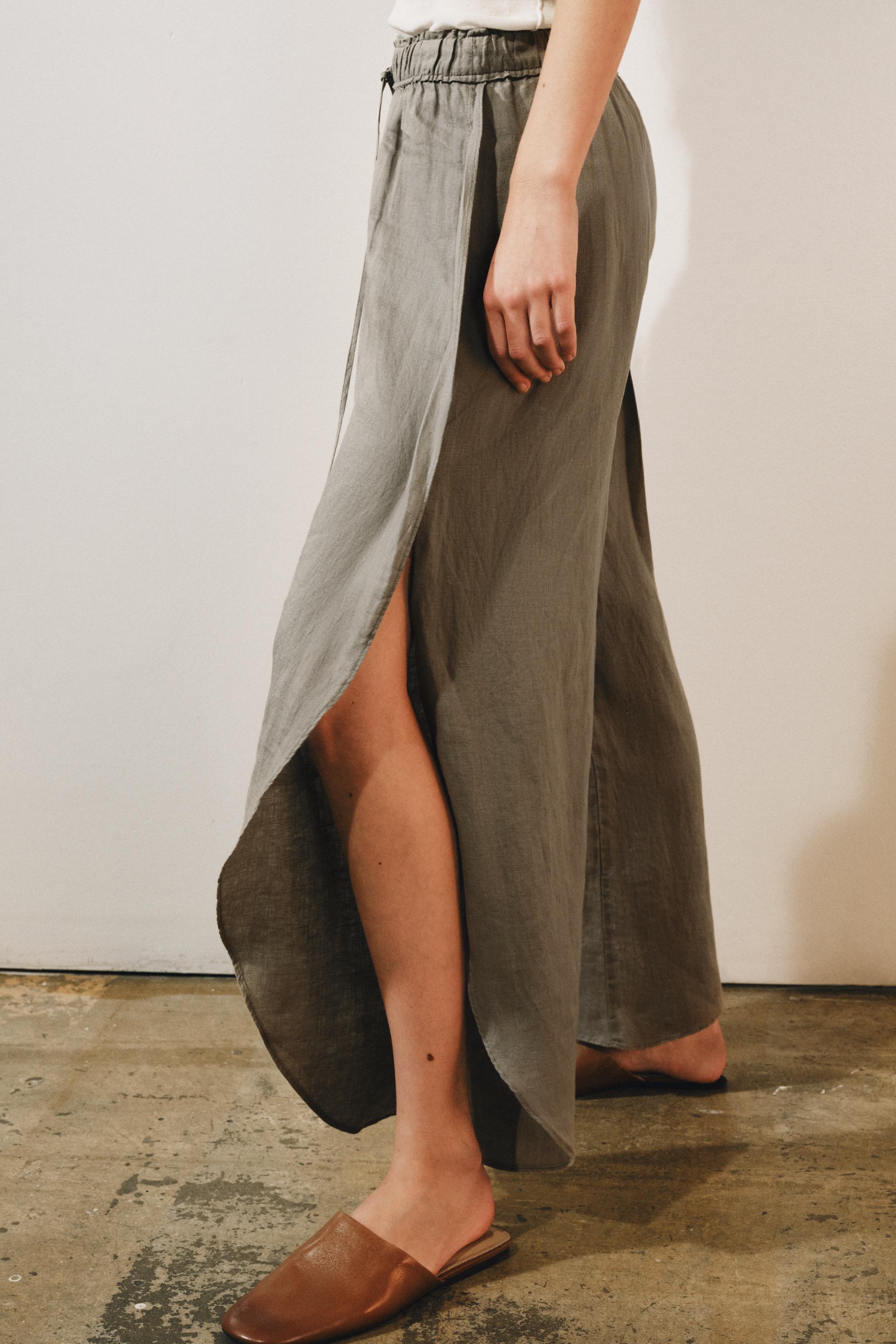 ZW COLLECTION 100% LINEN VENTED PANTS