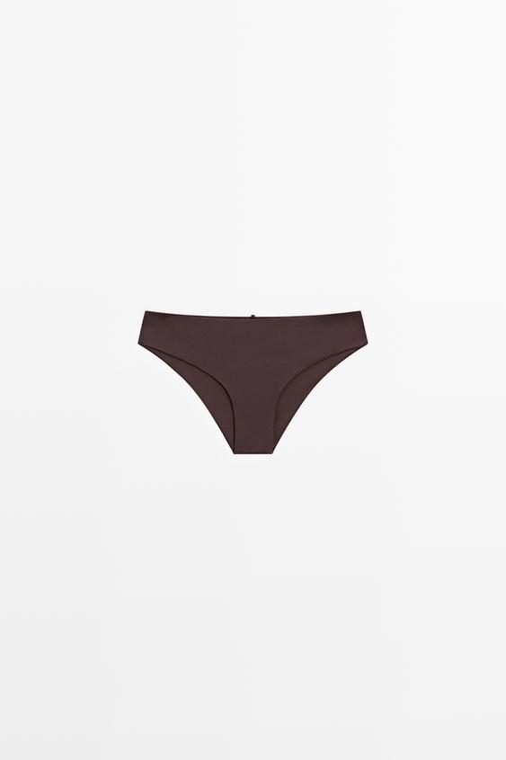 Bas de bikini froncé - Marron de Zara - Image 0