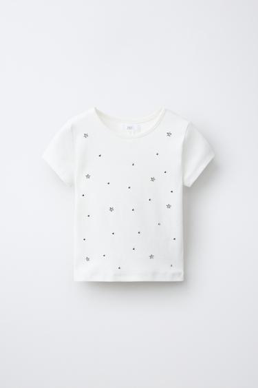 STUDDED STAR T-SHIRT — White 1
