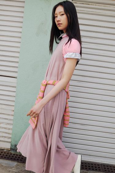 FLOWING MIDI DRESS - Dusty mauve by Zara