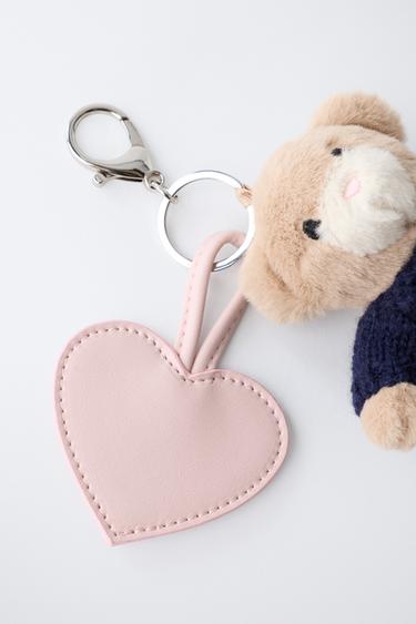 BEAR AND HEART KEY RING - Light brown by Zara