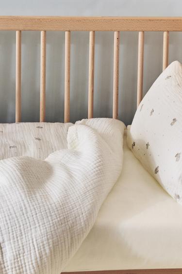 CHILDREN'S MUSLIN ELEPHANT DUVET COVER - Grey by Zara - Image 7