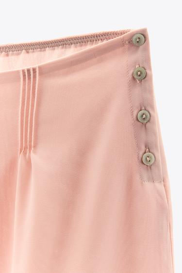 JUPE MI-LONGUE DENTELLE - Rose de Zara - Image 6
