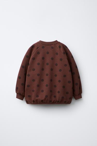 NAON JEONG © POLKA DOT SWEATSHIRT - Brown by Zara - Image 1