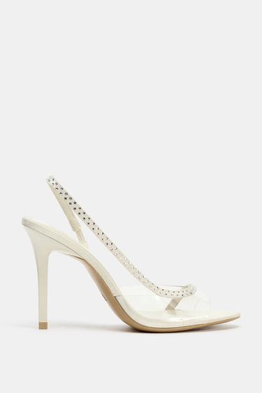 RHINESTONE VINYL HEELED SHOES - Ecru by Zara