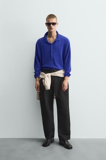POLO PUNTO RELAXED FIT - Azulón de Zara - Imagen 0
