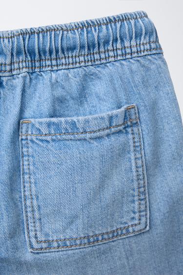 LOOSE-FITTING DENIM BERMUDA SHORTS - Light blue by Zara - Image 4