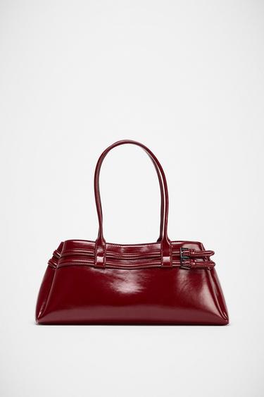 BOLSO CITY HEBILLAS - Rojo de Zara