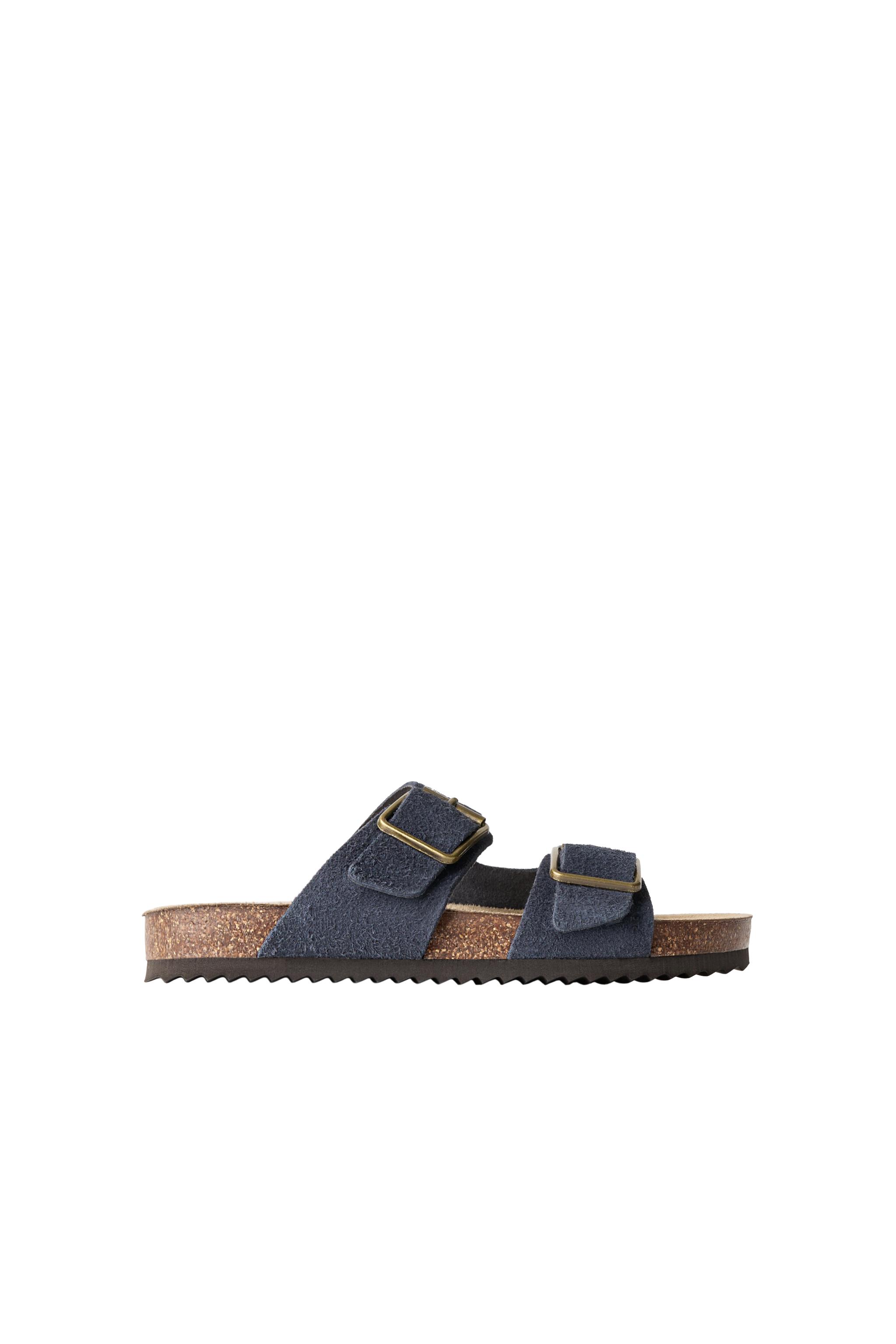 レザーダブルバックルサンダル - マリンブルー | ZARA Japan / 日本