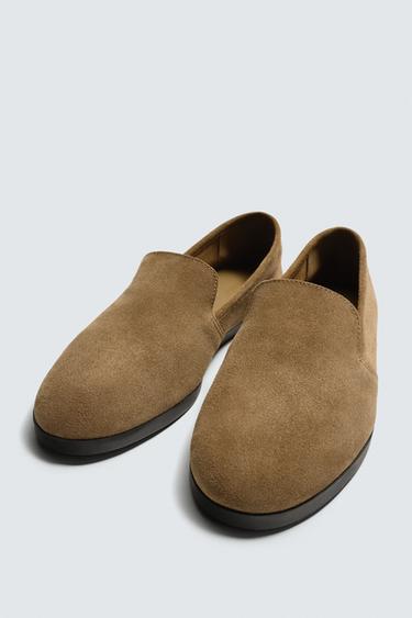 LEATHER LOAFERS - Gold by Zara - Image 4